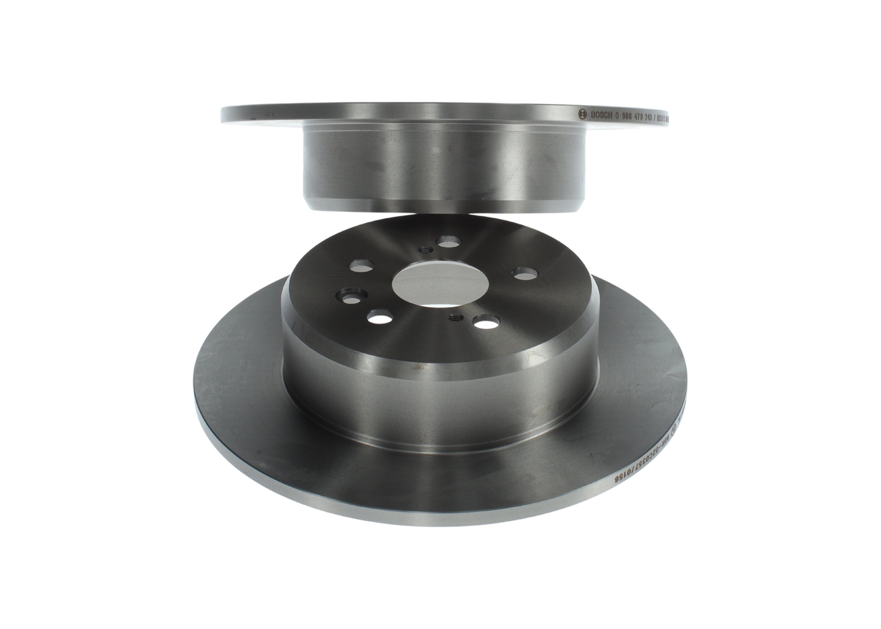 Bosch 0986479243 2x Brake Discs Pair Solid