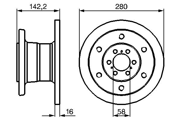 Bosch 0986478649 Brake Disc Single Solid