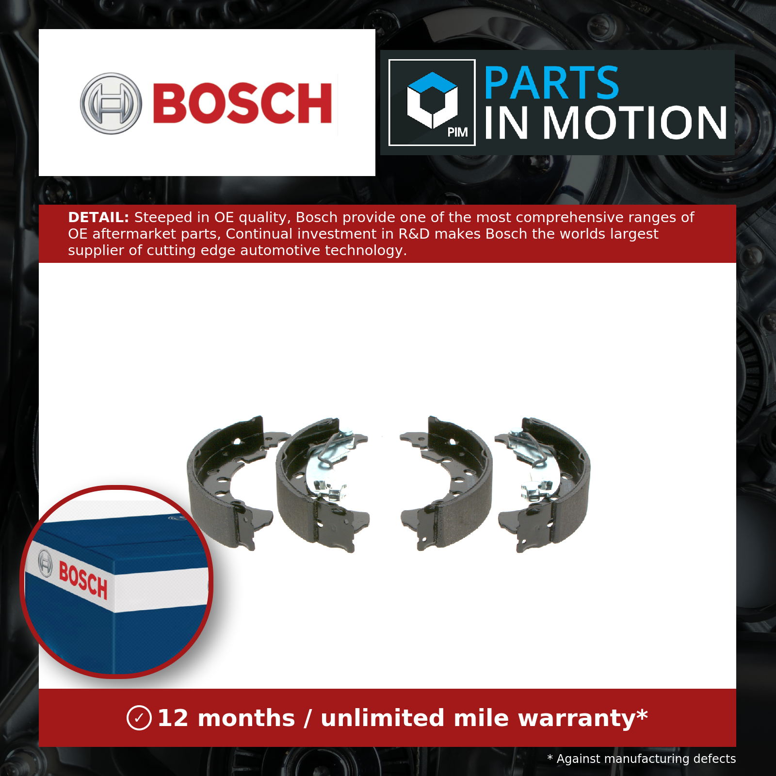Bosch Brake Shoes Set 0986487702 [PM291422]