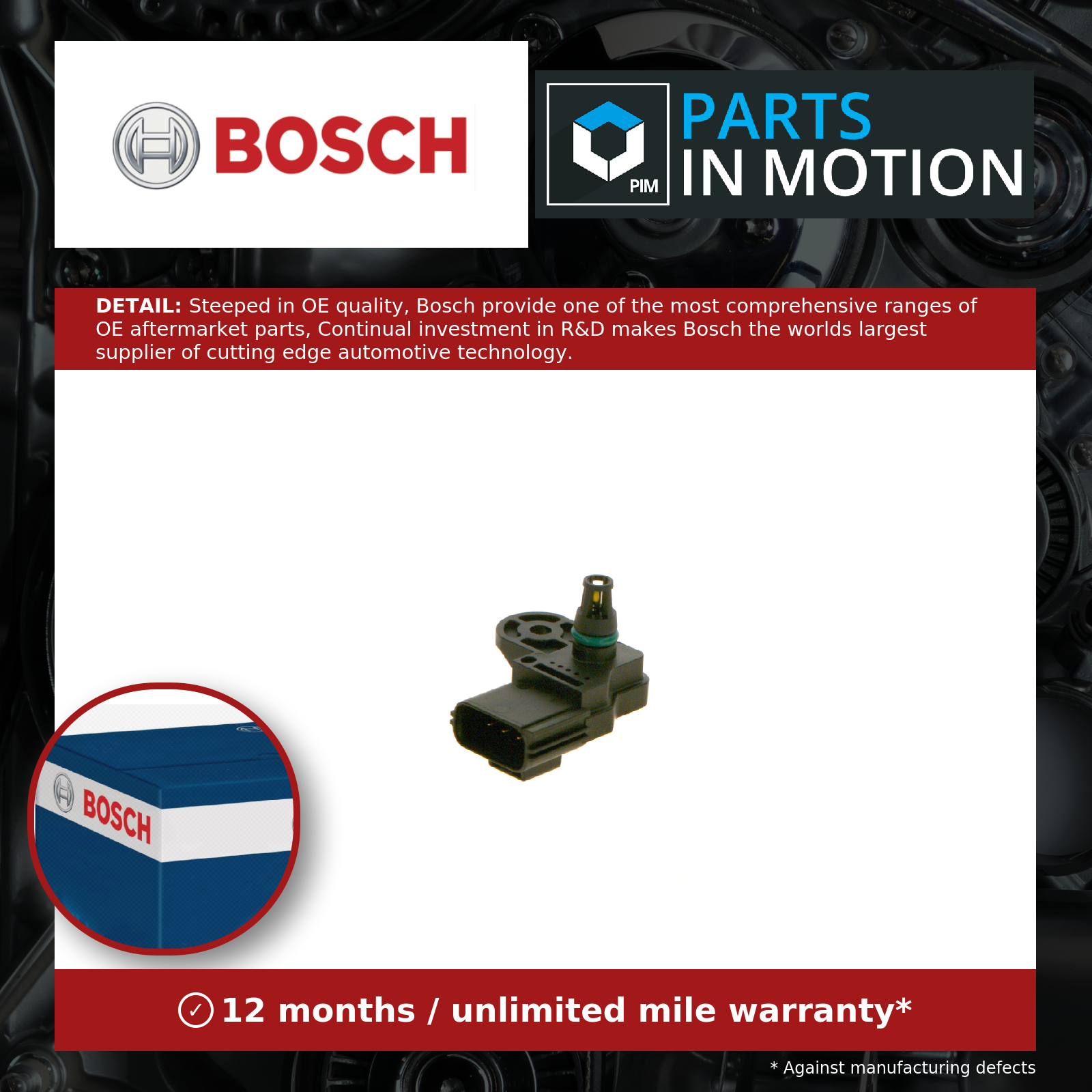 Bosch Boost Pressure Sensor 0261230224 [PM319436]