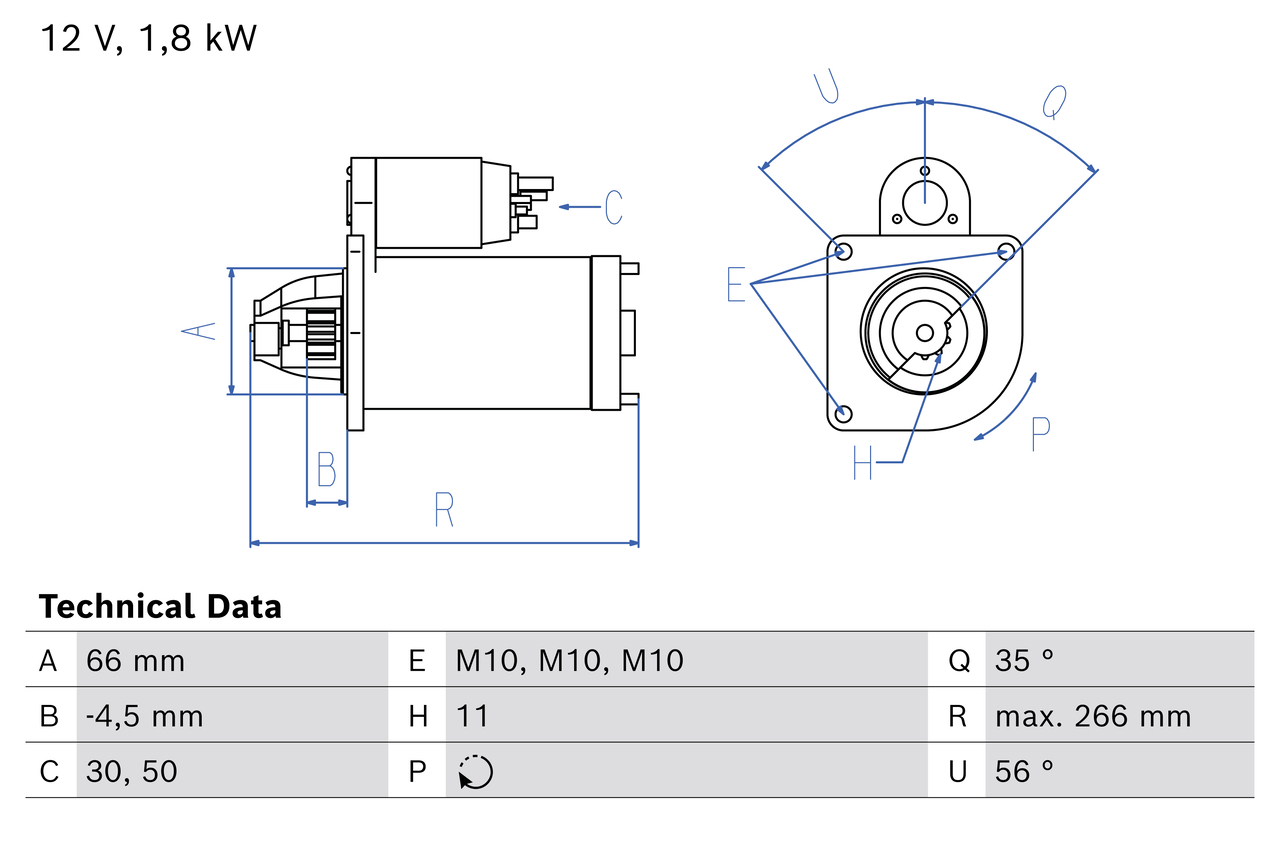Bosch 0986018970 Starter Motor