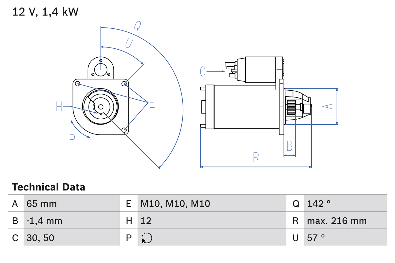 Bosch 0986022910 Starter Motor
