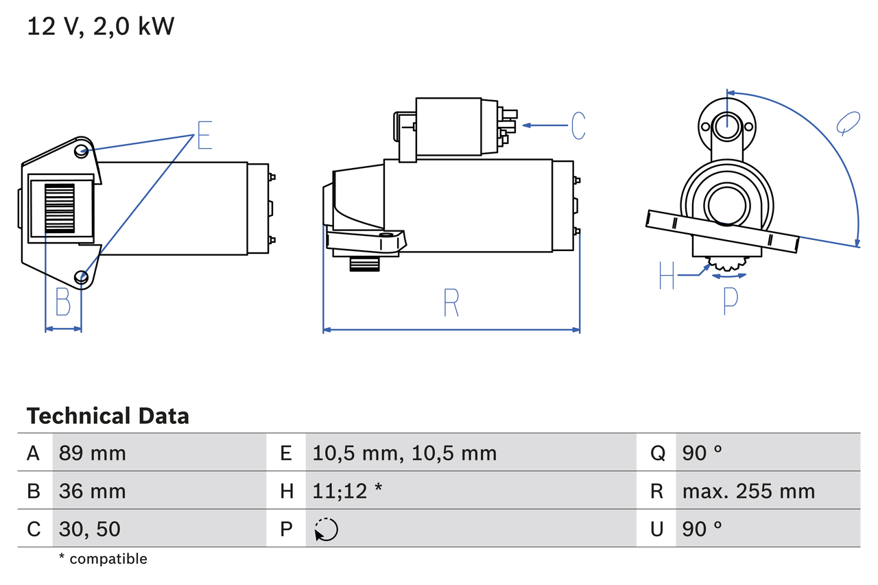 Bosch 0986021810 Starter Motor