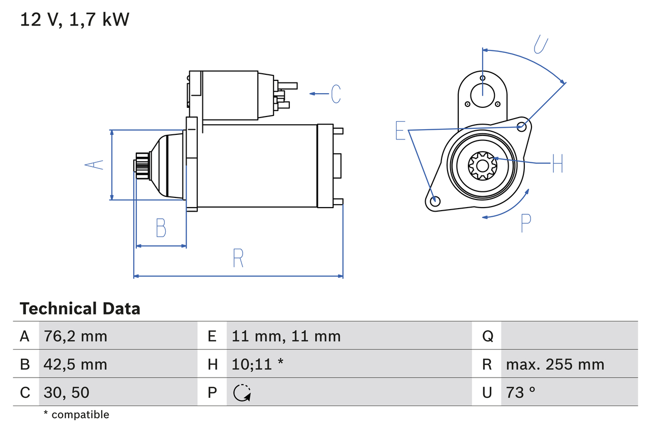 Bosch 0986020280 Starter Motor