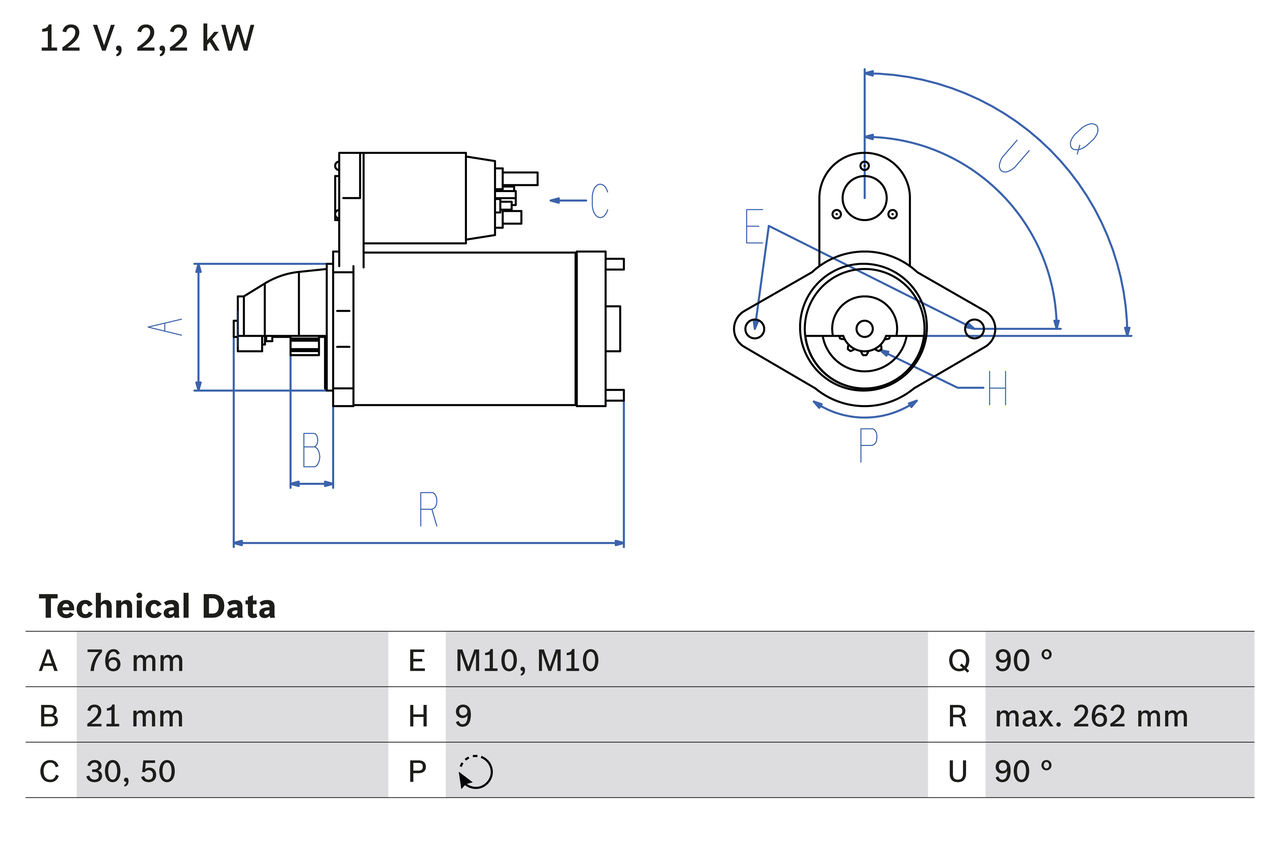Bosch 0986022710 Starter Motor