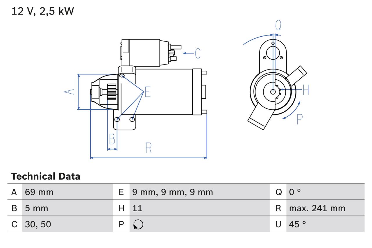 Bosch 0986022020 Starter Motor