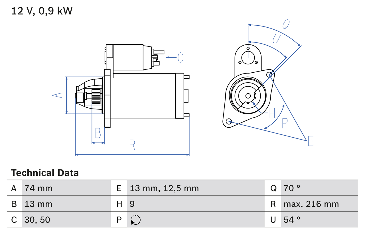 Bosch 0986018830 Starter Motor