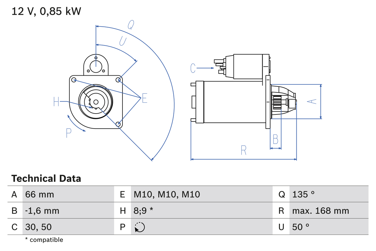 Bosch 0986021051 Starter Motor