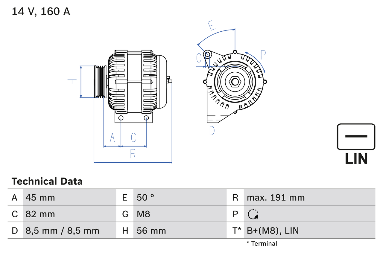 Bosch 0986047500 Alternator