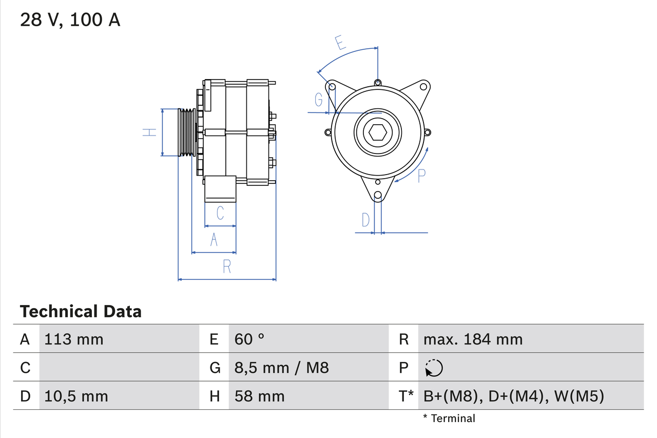 Bosch 0986043890 Alternator