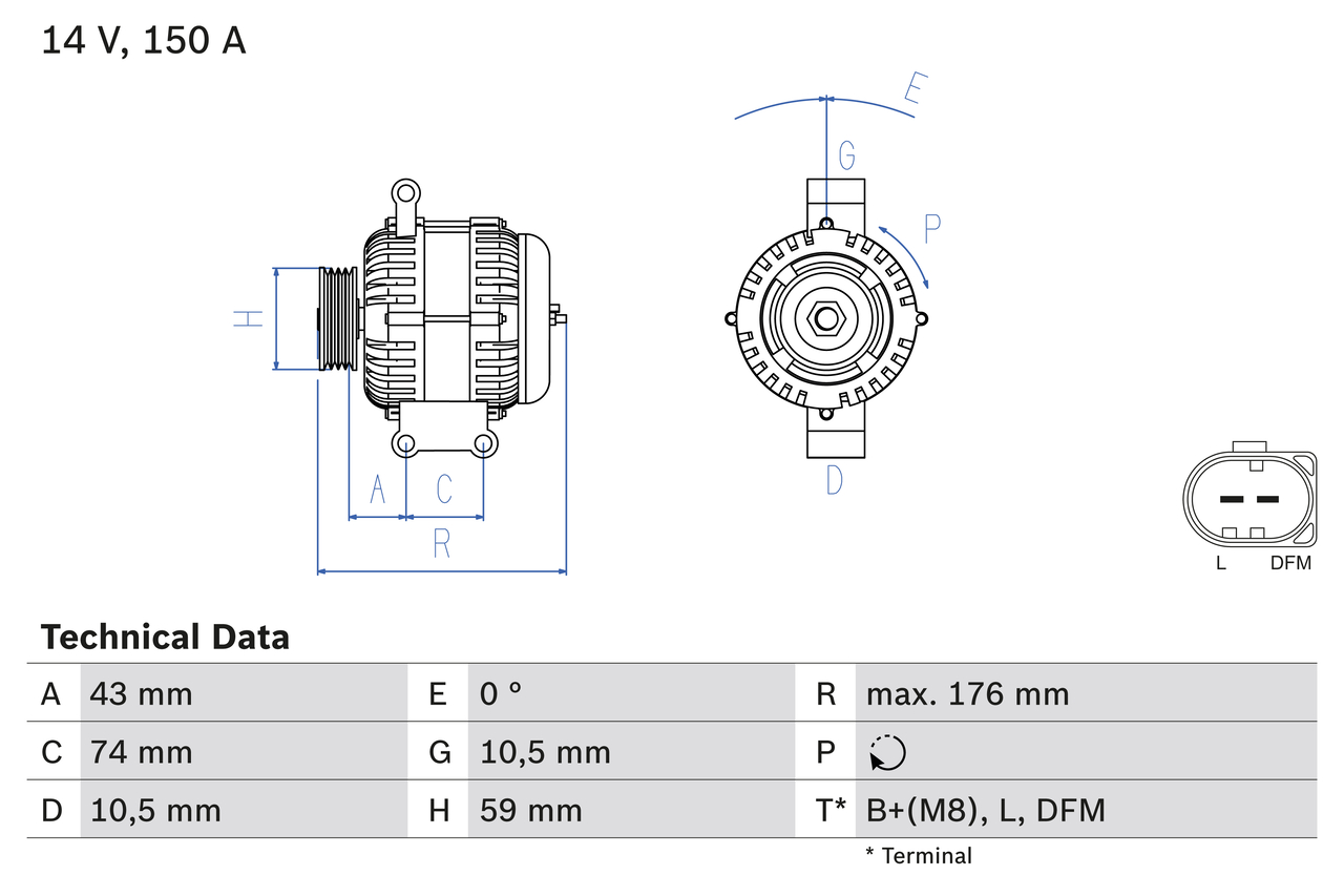 Bosch 0986047910 Alternator