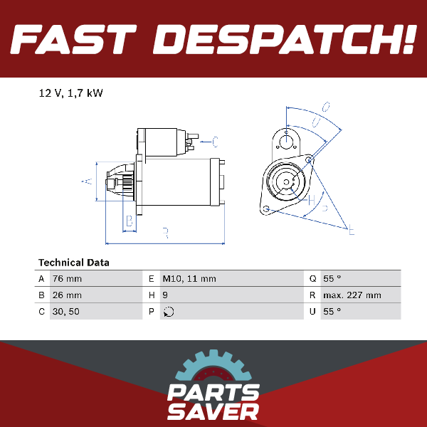 Bosch Starter Motor 0986023940 [PM877535]