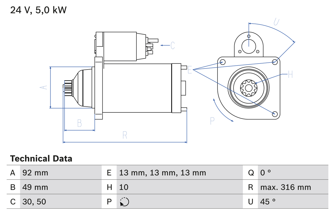 Bosch 0986023430 Starter Motor