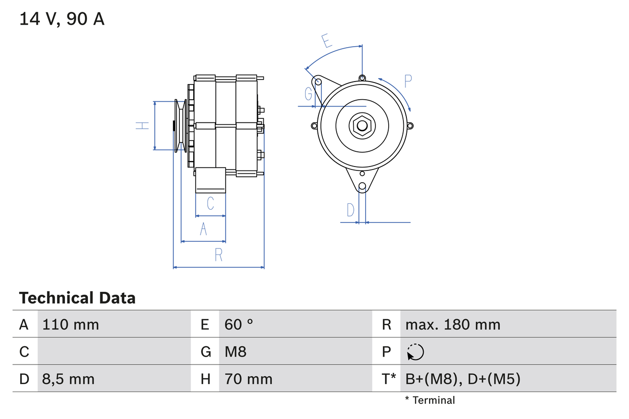 Bosch 0986034150 Alternator