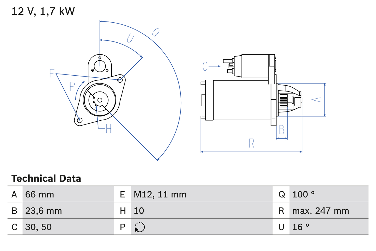 Bosch 0986024030 Starter Motor
