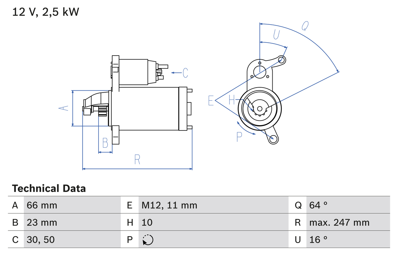 Bosch 0986024040 Starter Motor