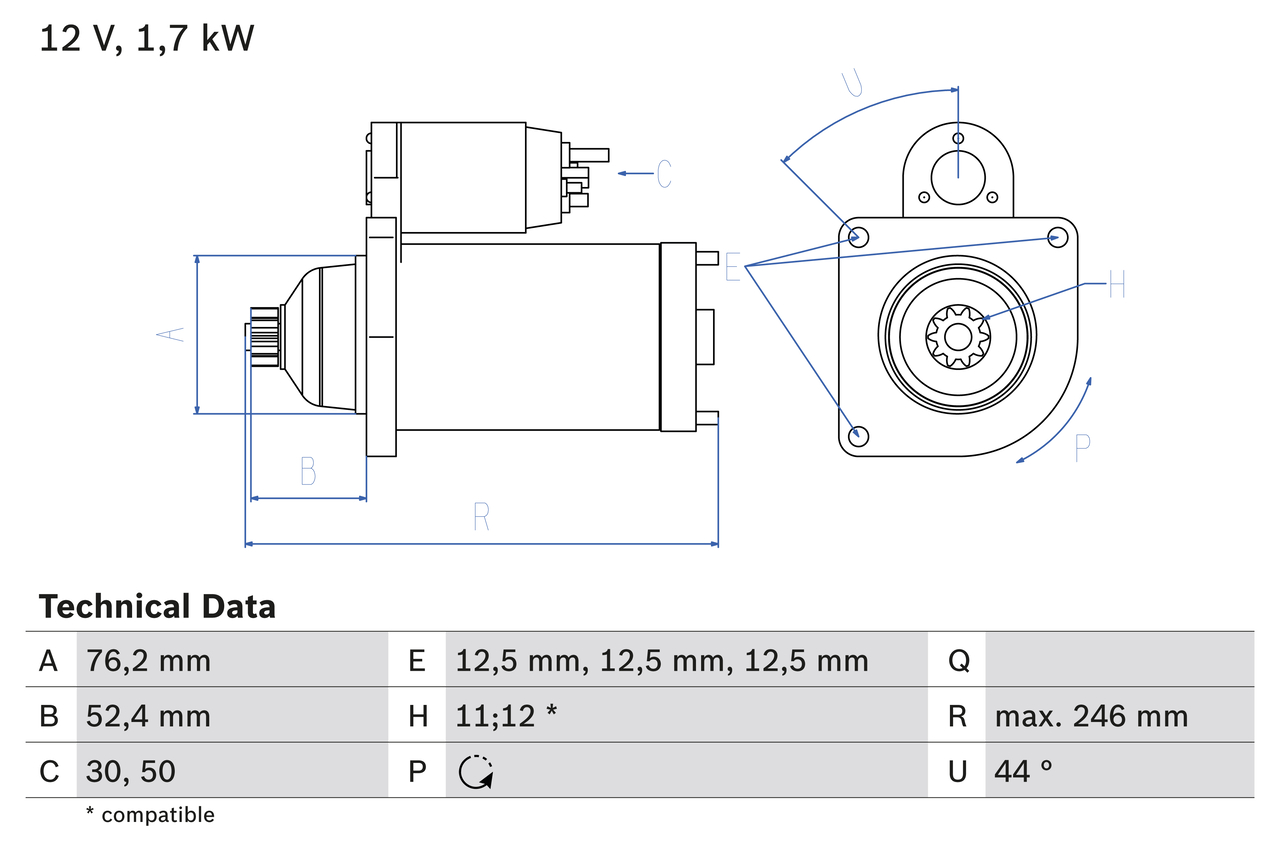 Bosch 0986024100 Starter Motor