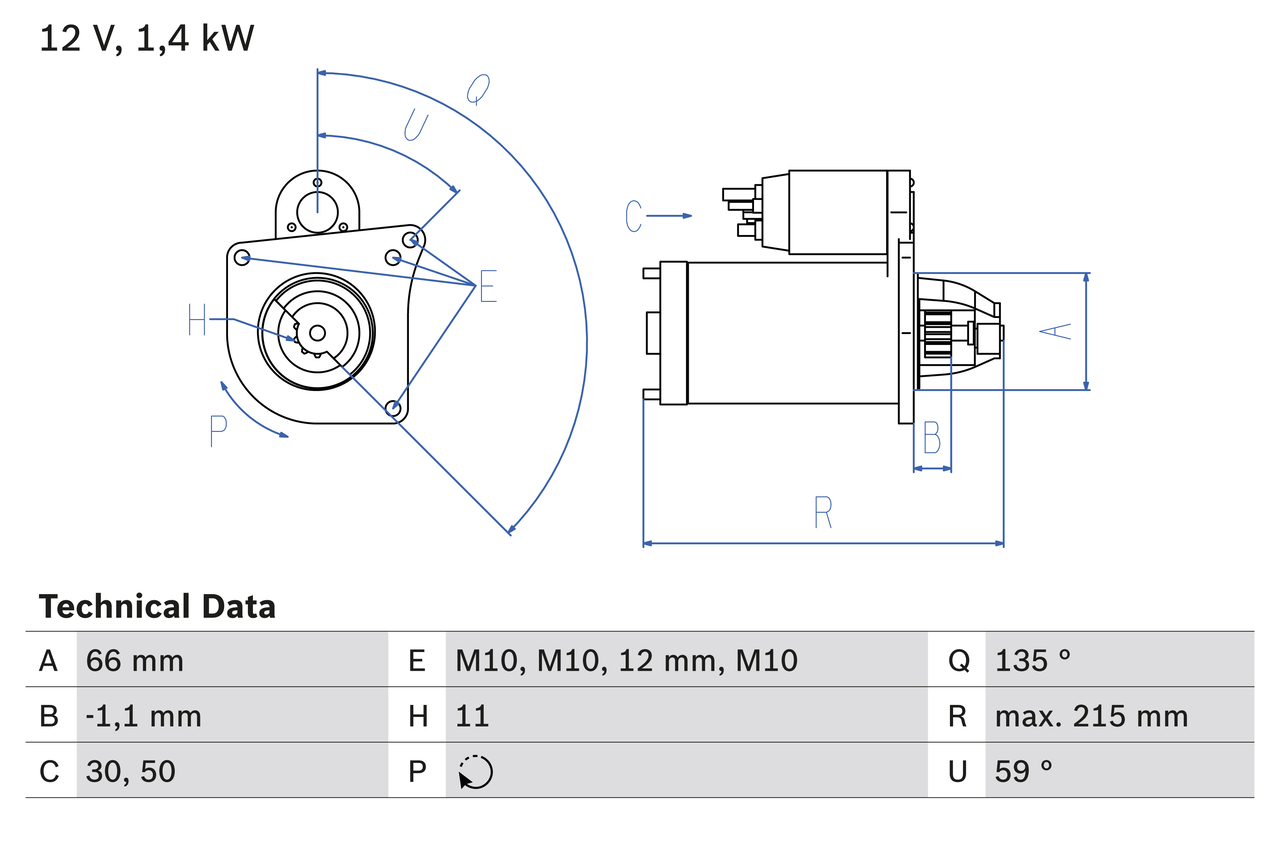 Bosch 0986024130 Starter Motor