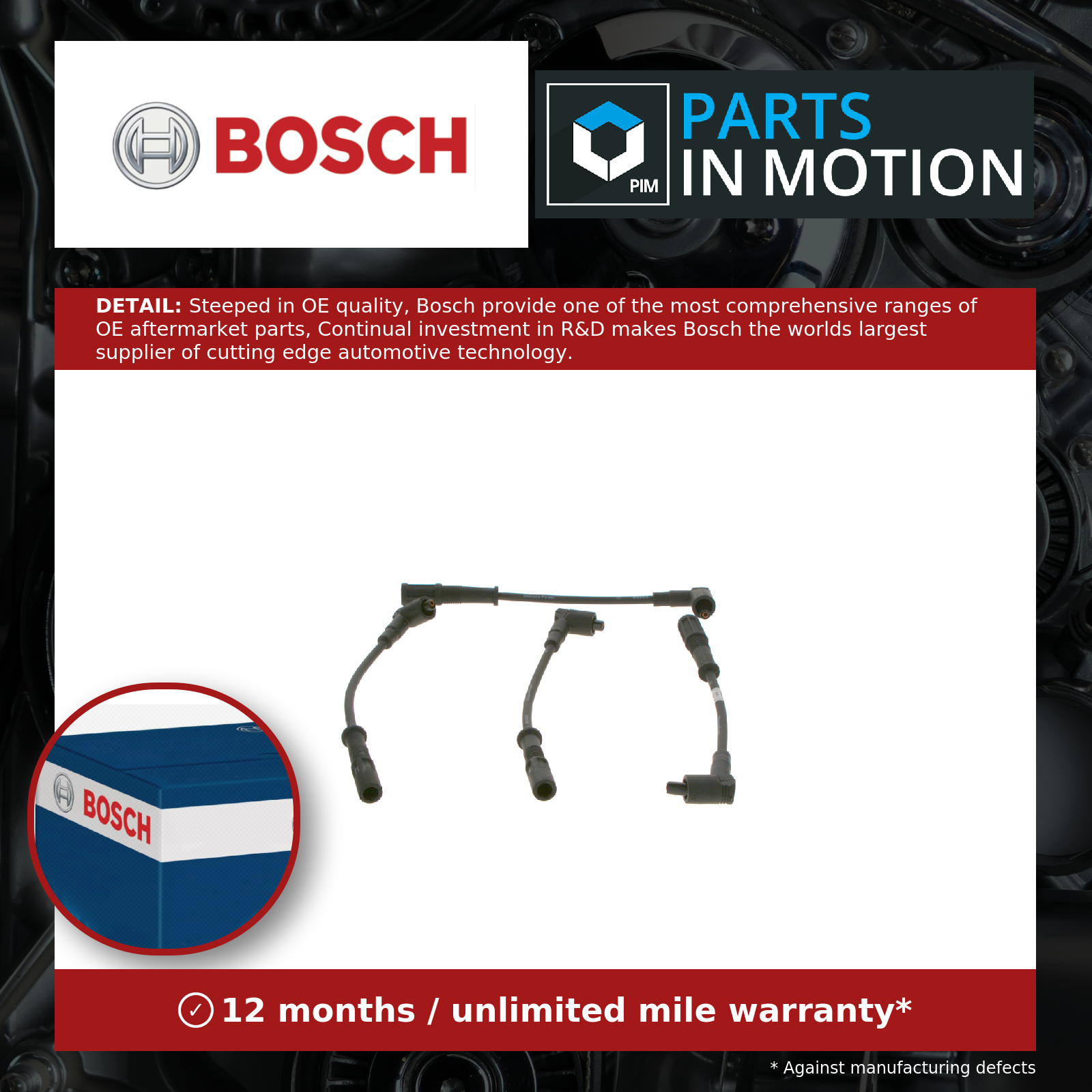 Bosch HT Leads Ignition Cables Set 0986357286 [PM456206]