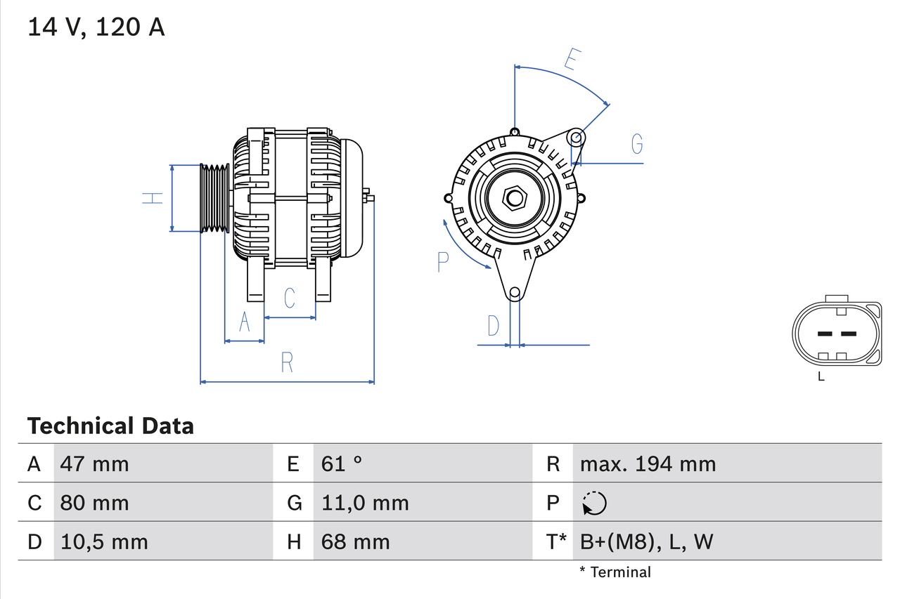 Bosch 0986044890 Alternator