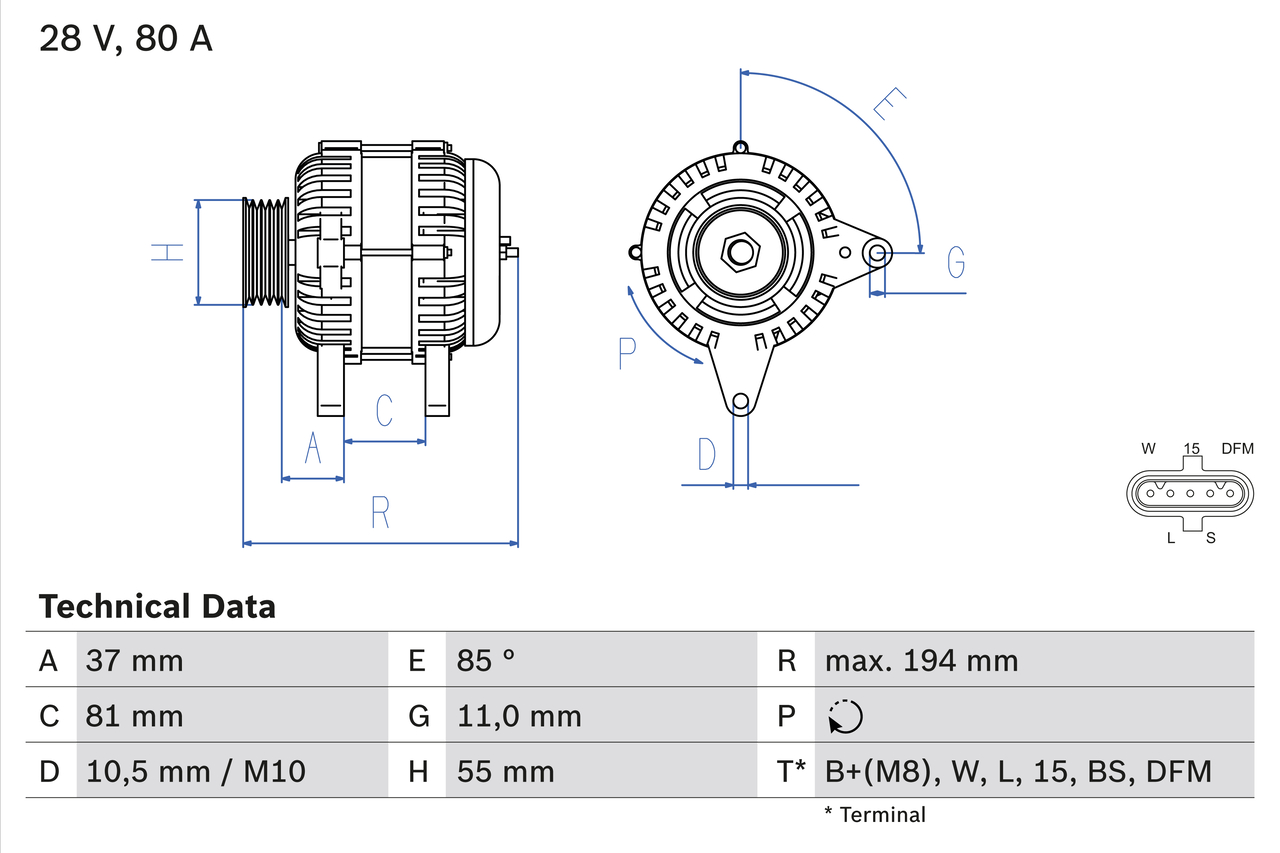 Bosch 0986047410 Alternator