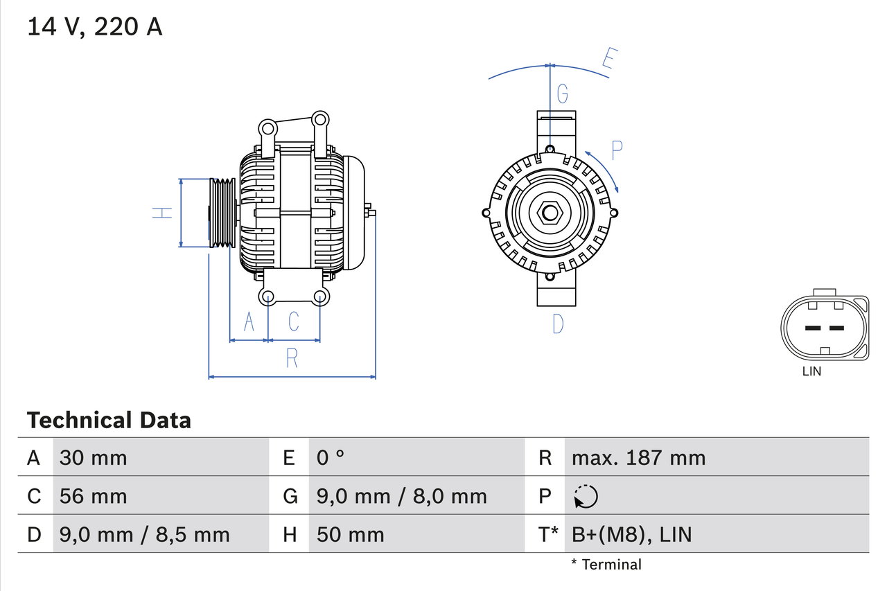 Bosch 0986047800 Alternator