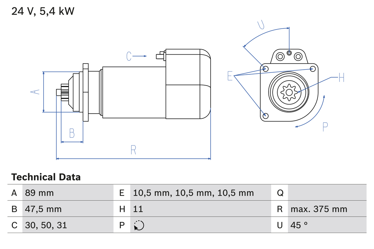 Bosch 0986013260 Starter Motor