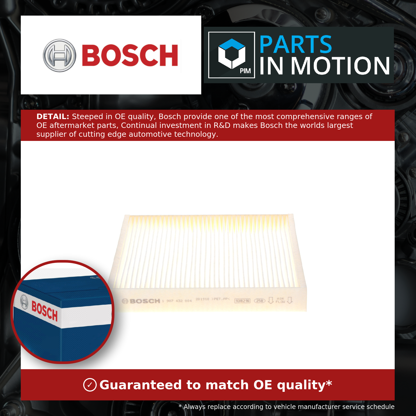 Bosch Pollen / Cabin Filter 1987432004 [PM541230]