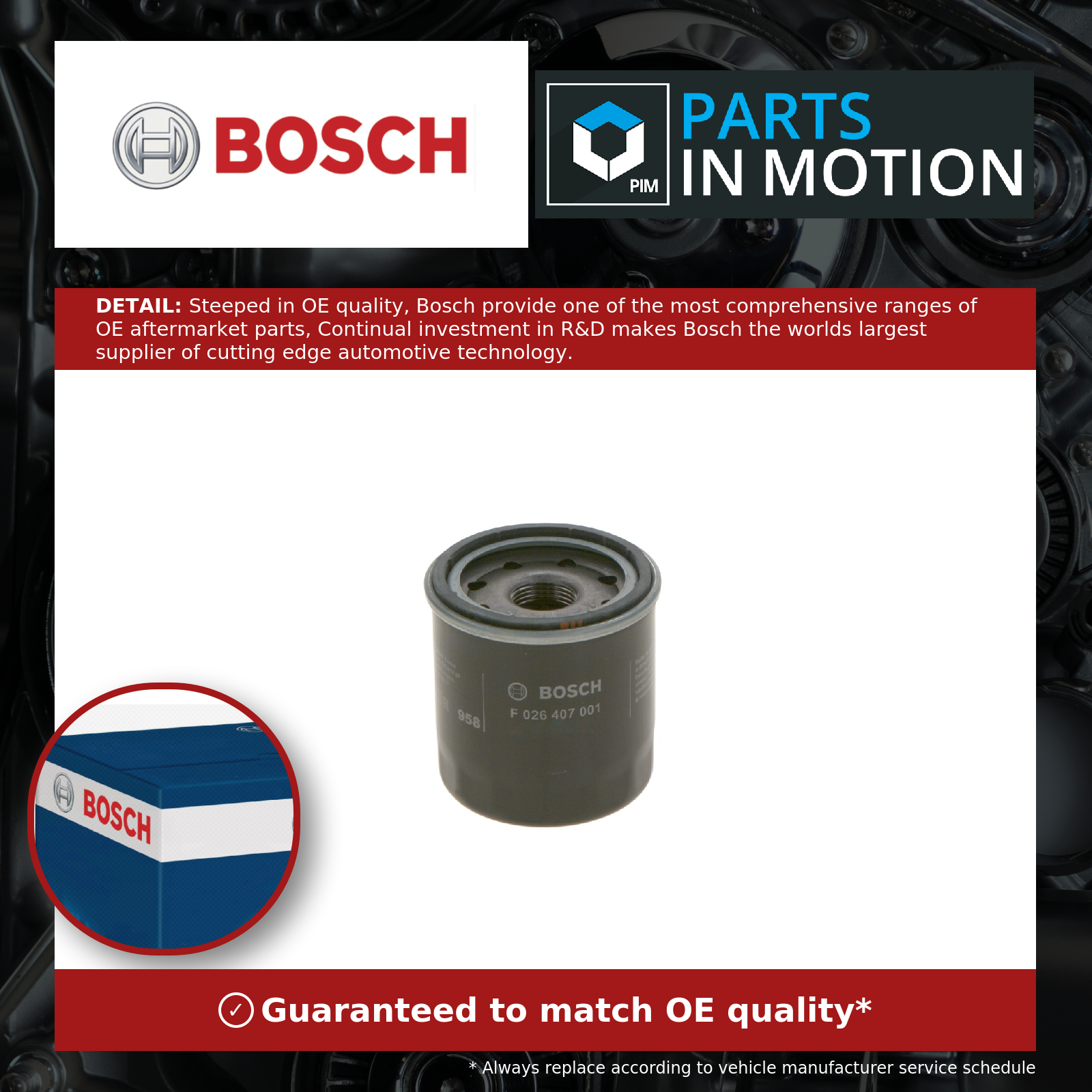 Bosch Oil Filter F026407001 [PM632277]