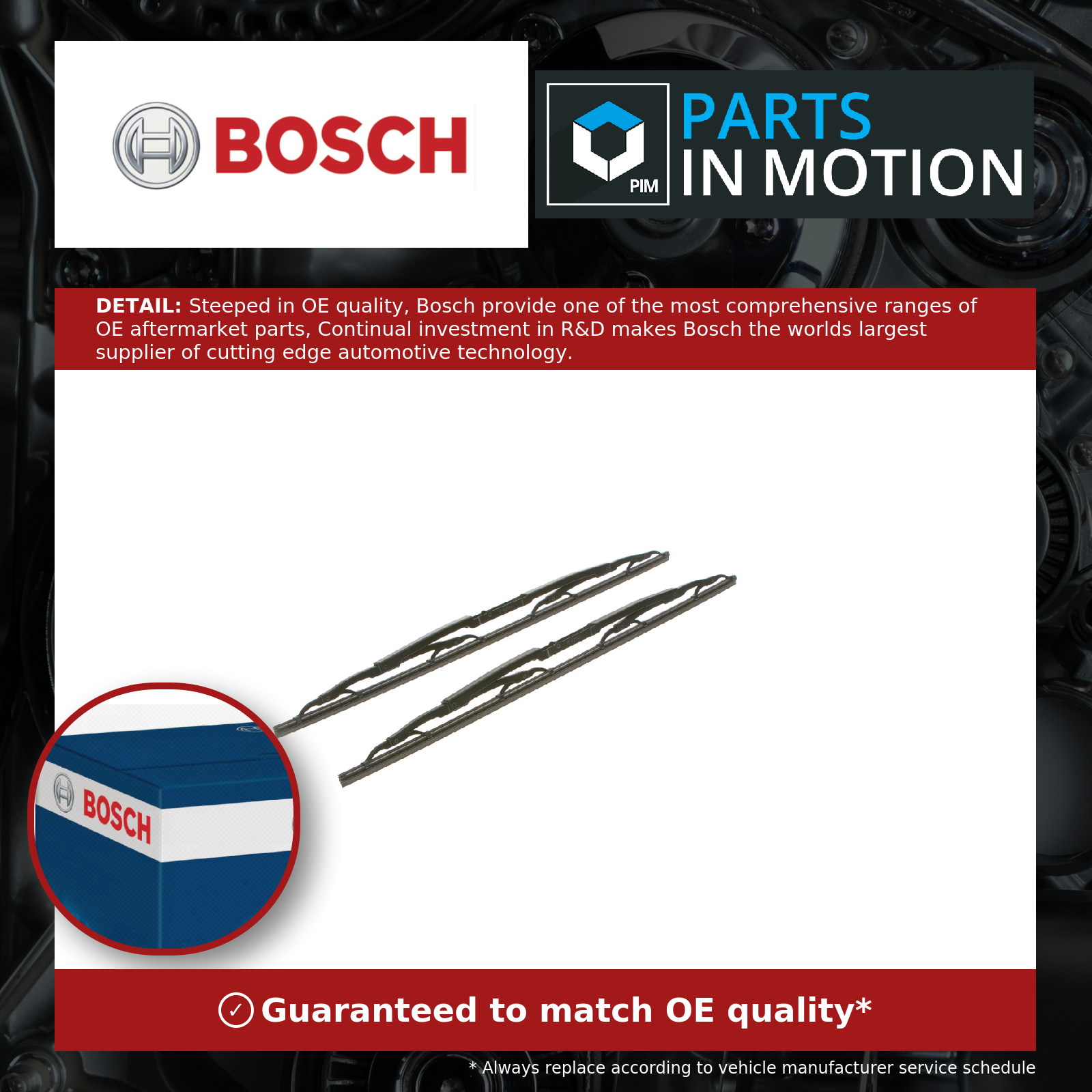 Bosch 2x Wiper Blades (Pair) Front 807 3397005807 [PM872797]