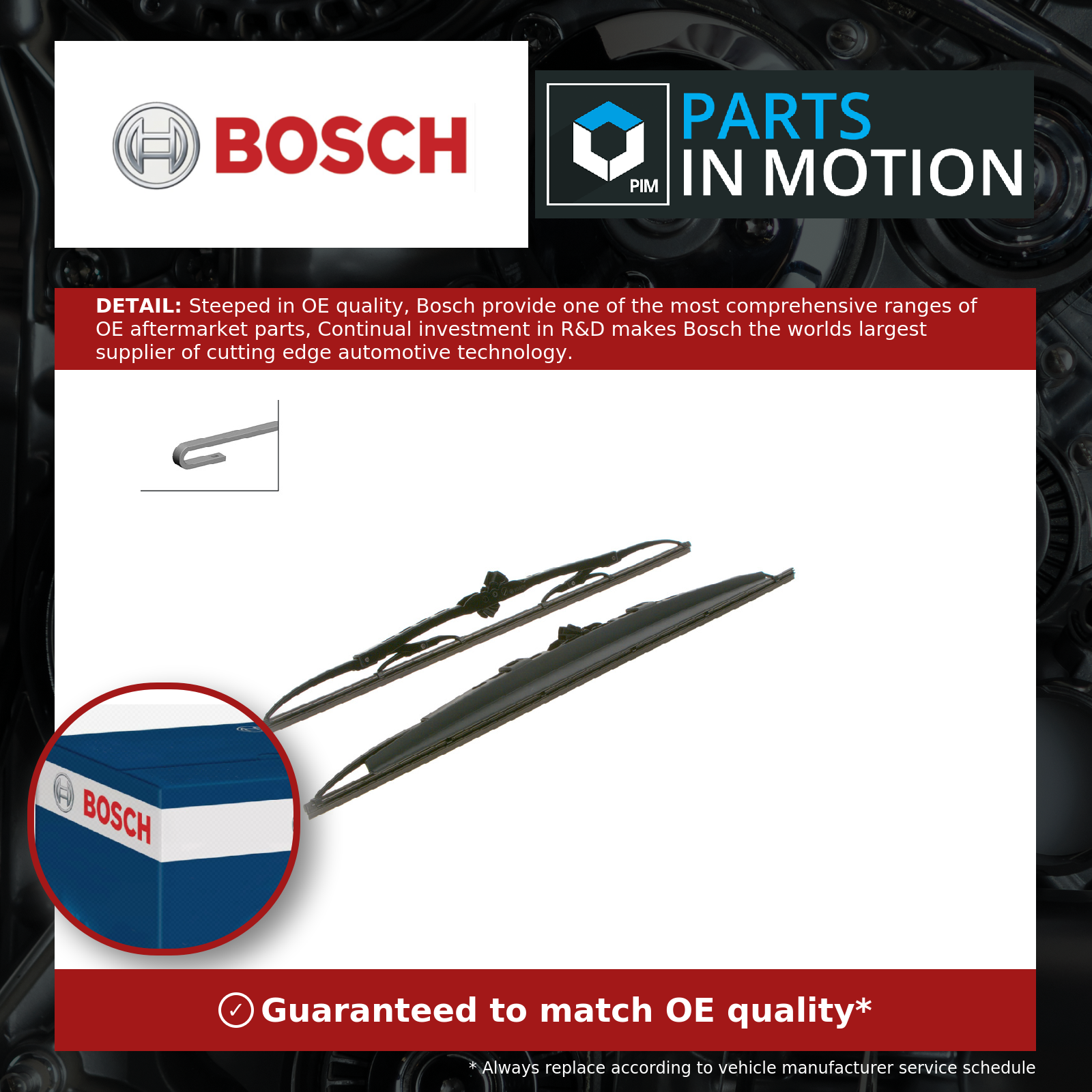 Bosch 2x Wiper Blades (Pair) Front SP22/20S 3397001772 [PM876356]