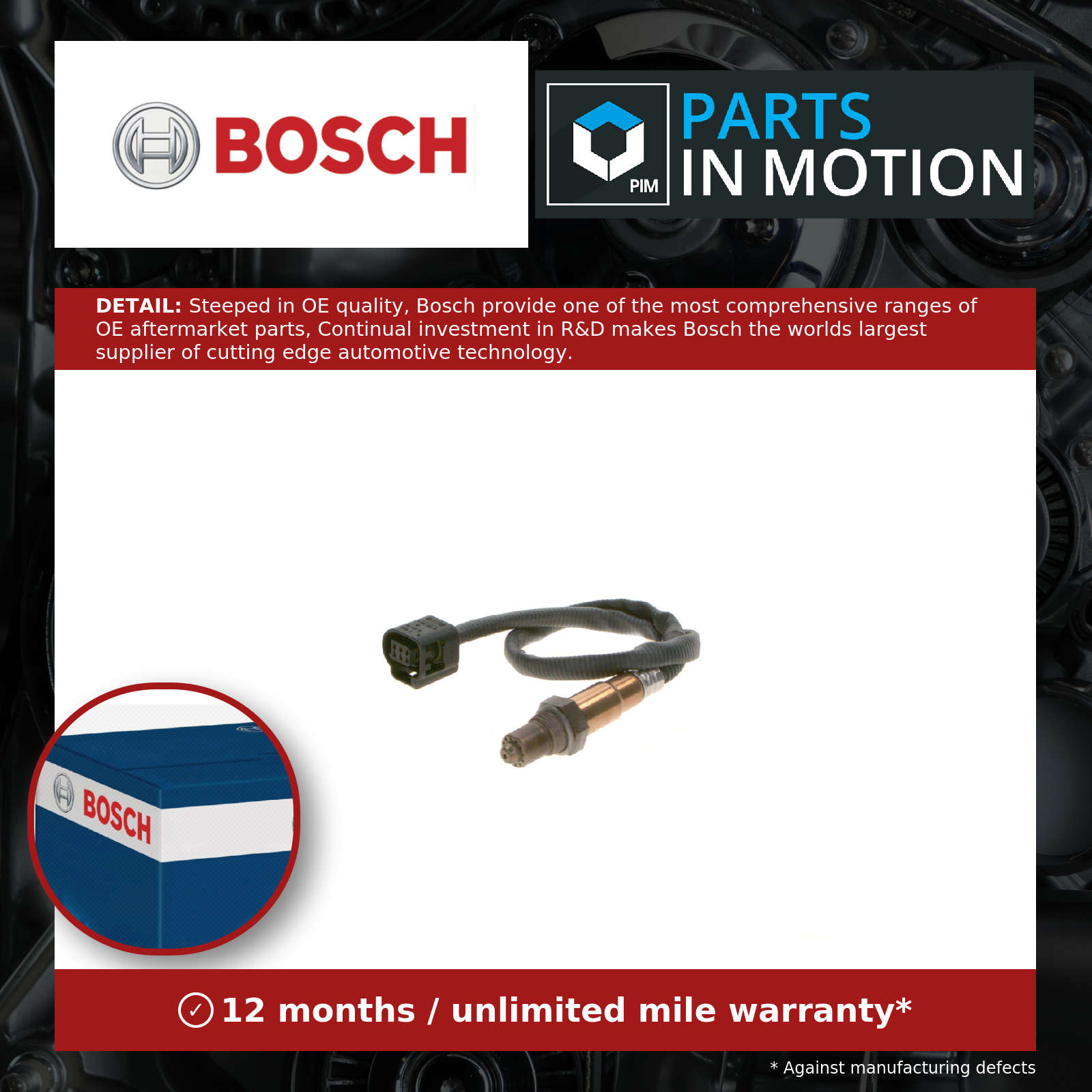 Bosch Lambda Sensor Pre Cat 0258017187 [PM877287]