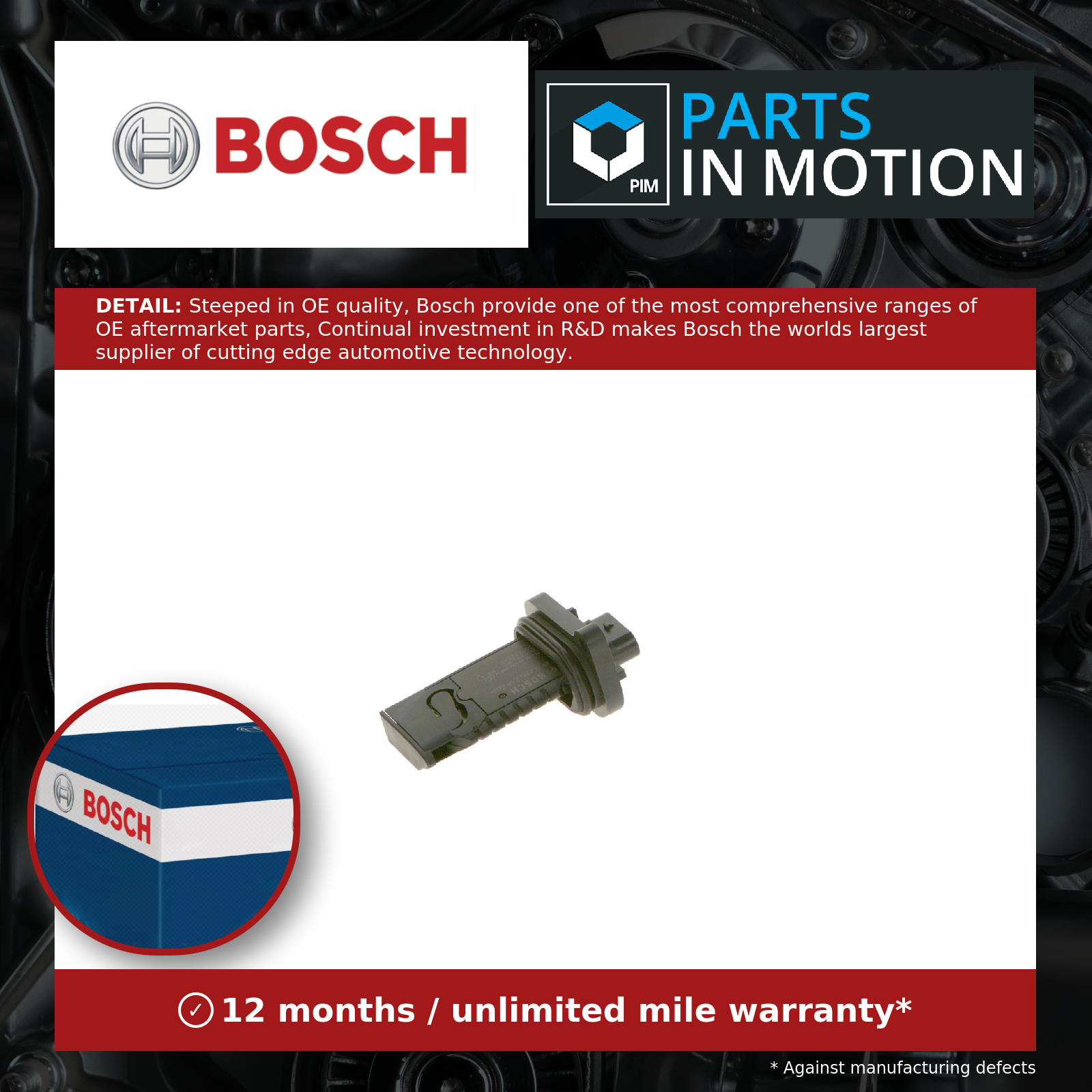 Bosch Air Mass Sensor 0280218266 [PM877330]