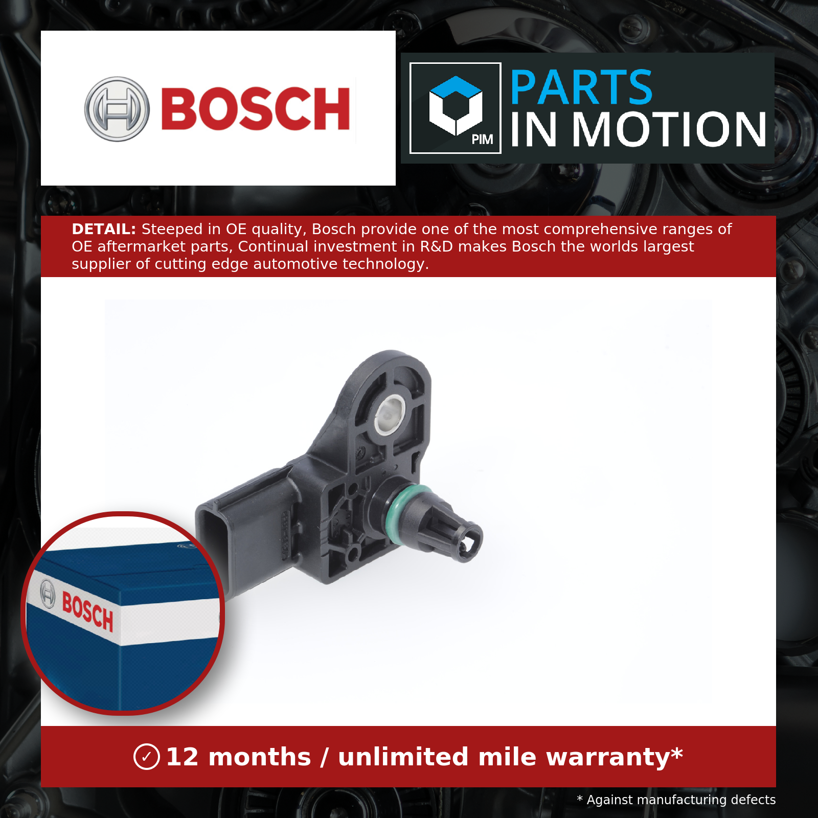 Bosch Boost Pressure Sensor 0281006108 [PM877355]