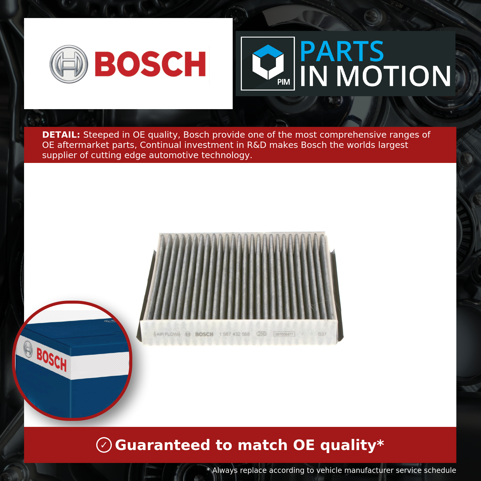 Bosch Pollen / Cabin Filter 1987432568 [PM877880]