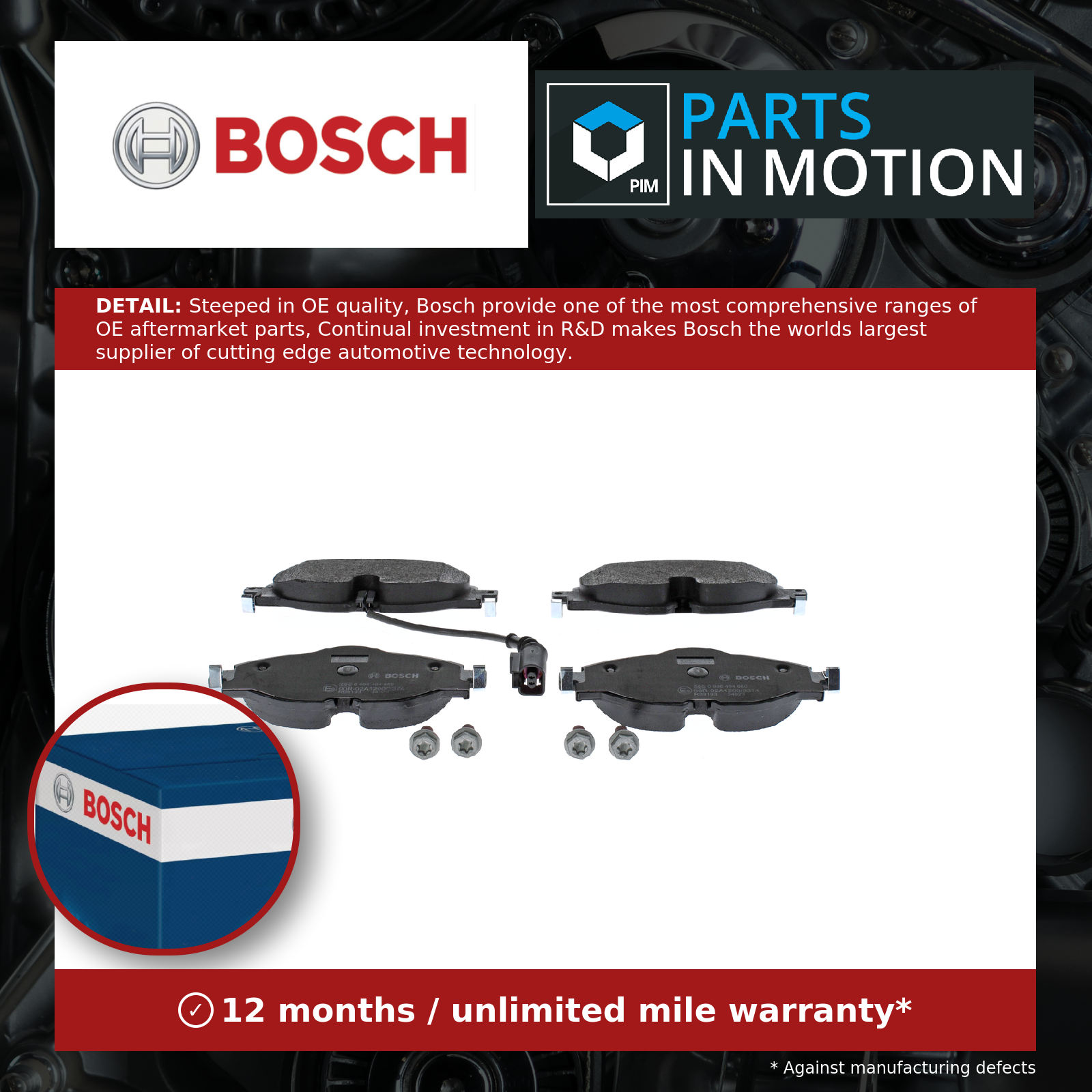 Bosch Brake Pads Set Front 0986494660 [PM915607]