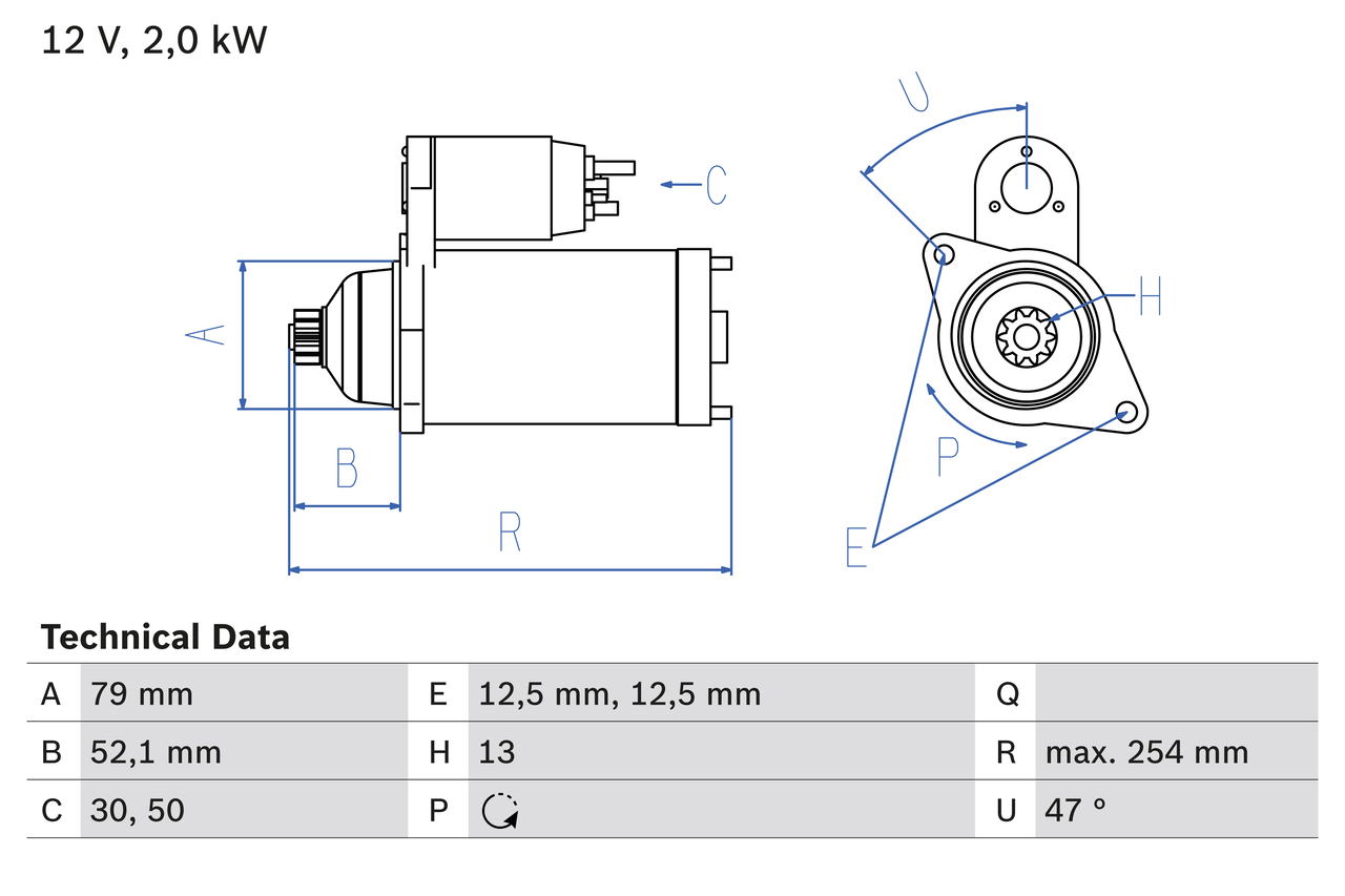 Bosch 0986025070 Starter Motor