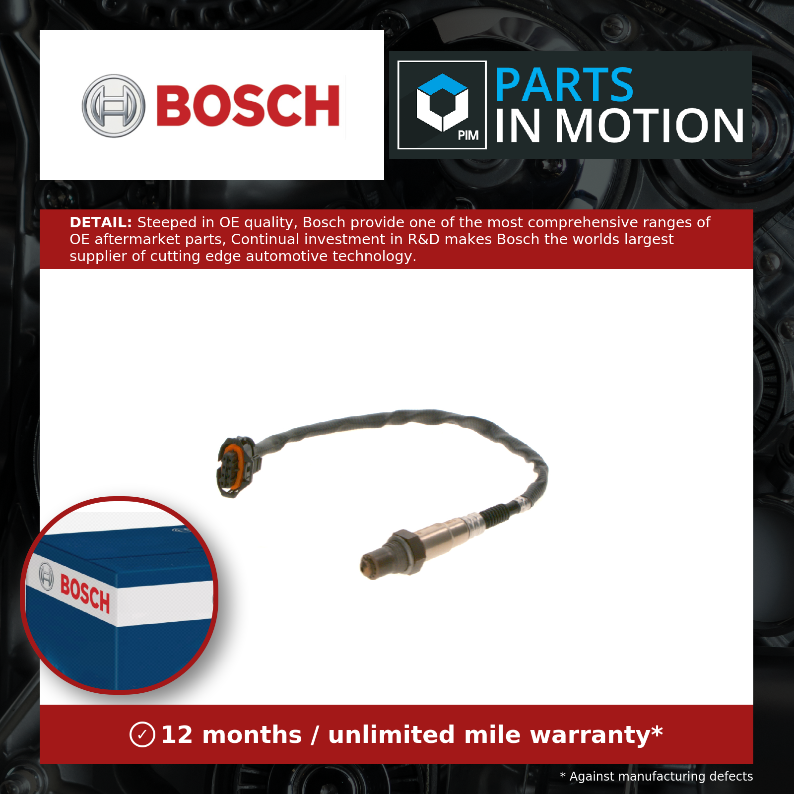 Bosch Lambda Sensor Pre Cat 0258986727 [PM1101625]