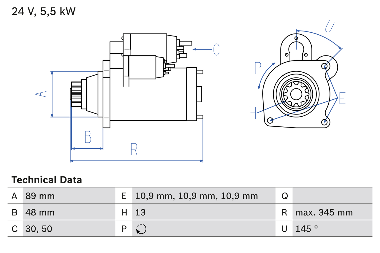 Bosch 0986024670 Starter Motor