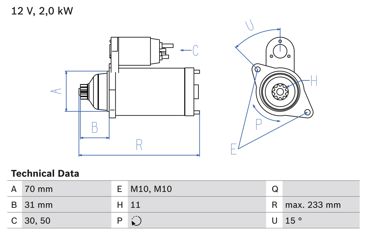 Bosch 0986025730 Starter Motor