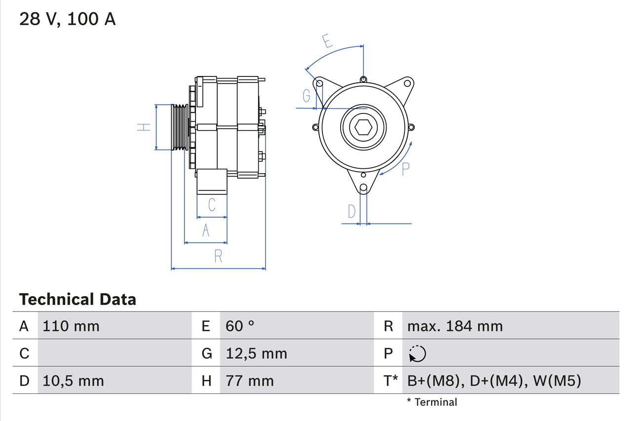 Bosch 0986041030 Alternator