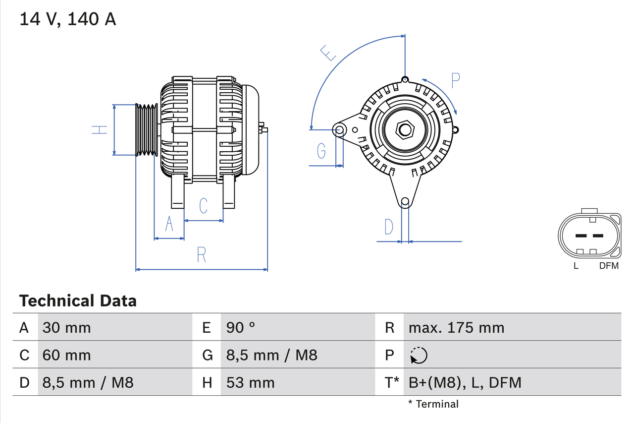 Bosch 0986080600 Alternator