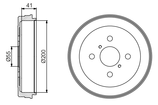 Bosch 0986477199 2x Brake Drums (Pair)