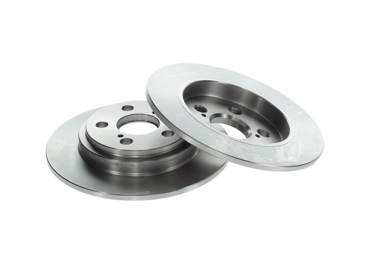 Bosch 0986479766 2x Brake Discs Pair Solid