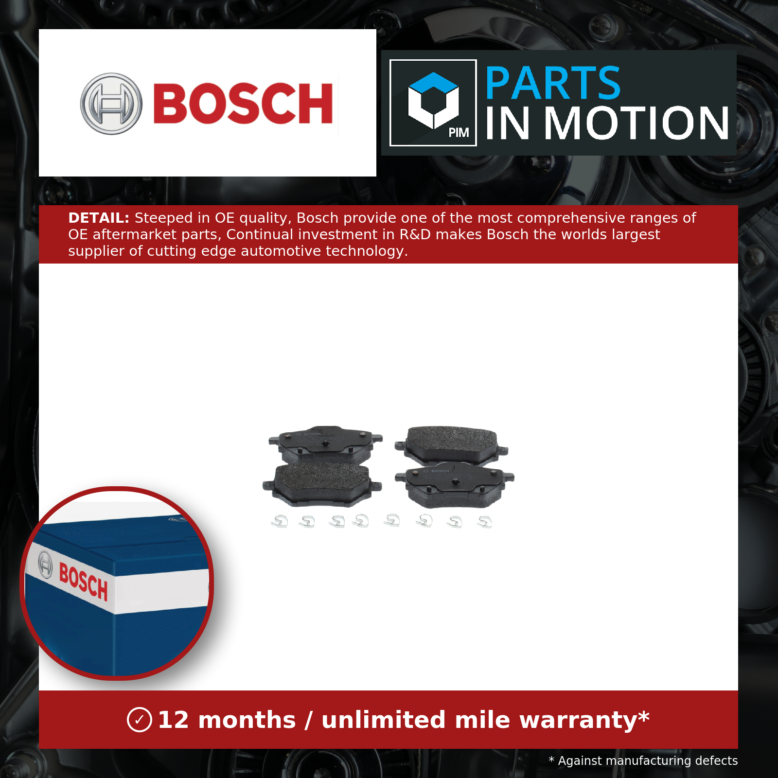 Bosch Brake Pads Set Rear 0986494716 [PM1116258]