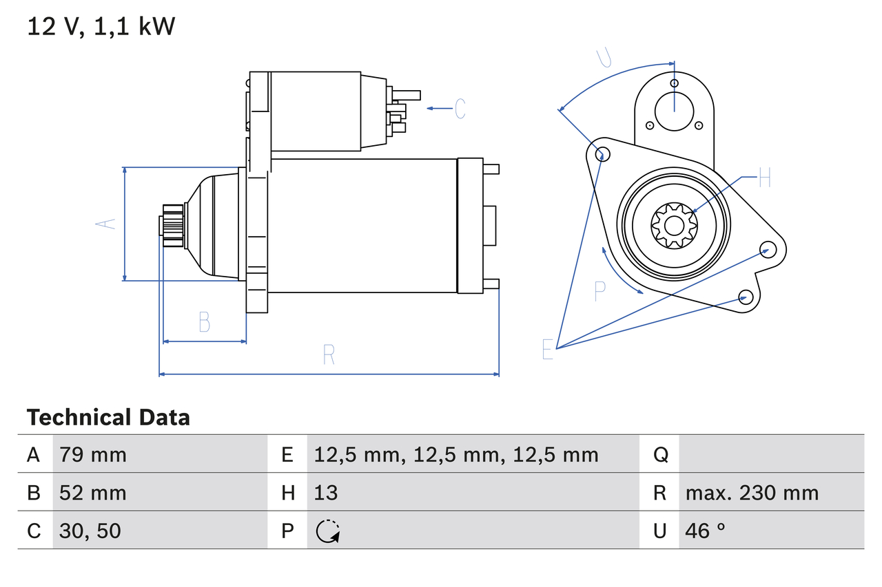 Bosch 0986026130 Starter Motor