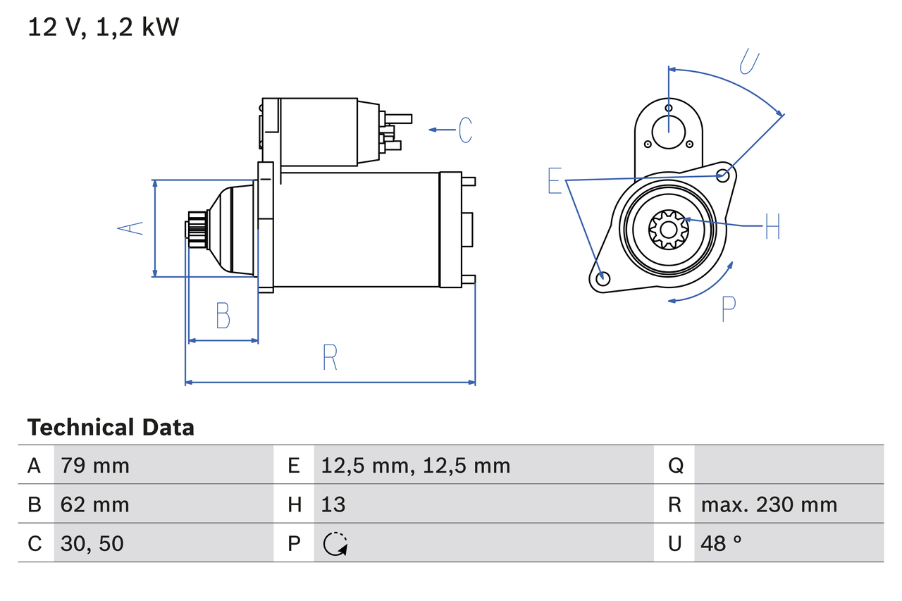 Bosch 0986029120 Starter Motor