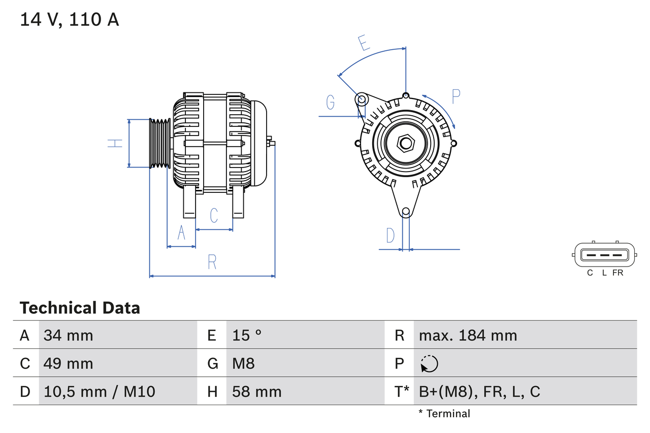 Bosch 0986083640 Alternator