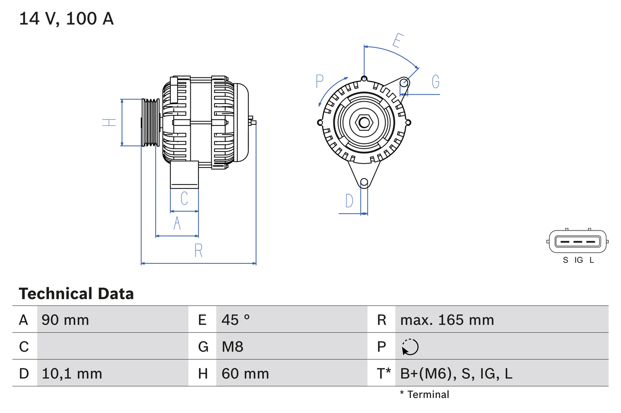 Bosch 0986084390 Alternator