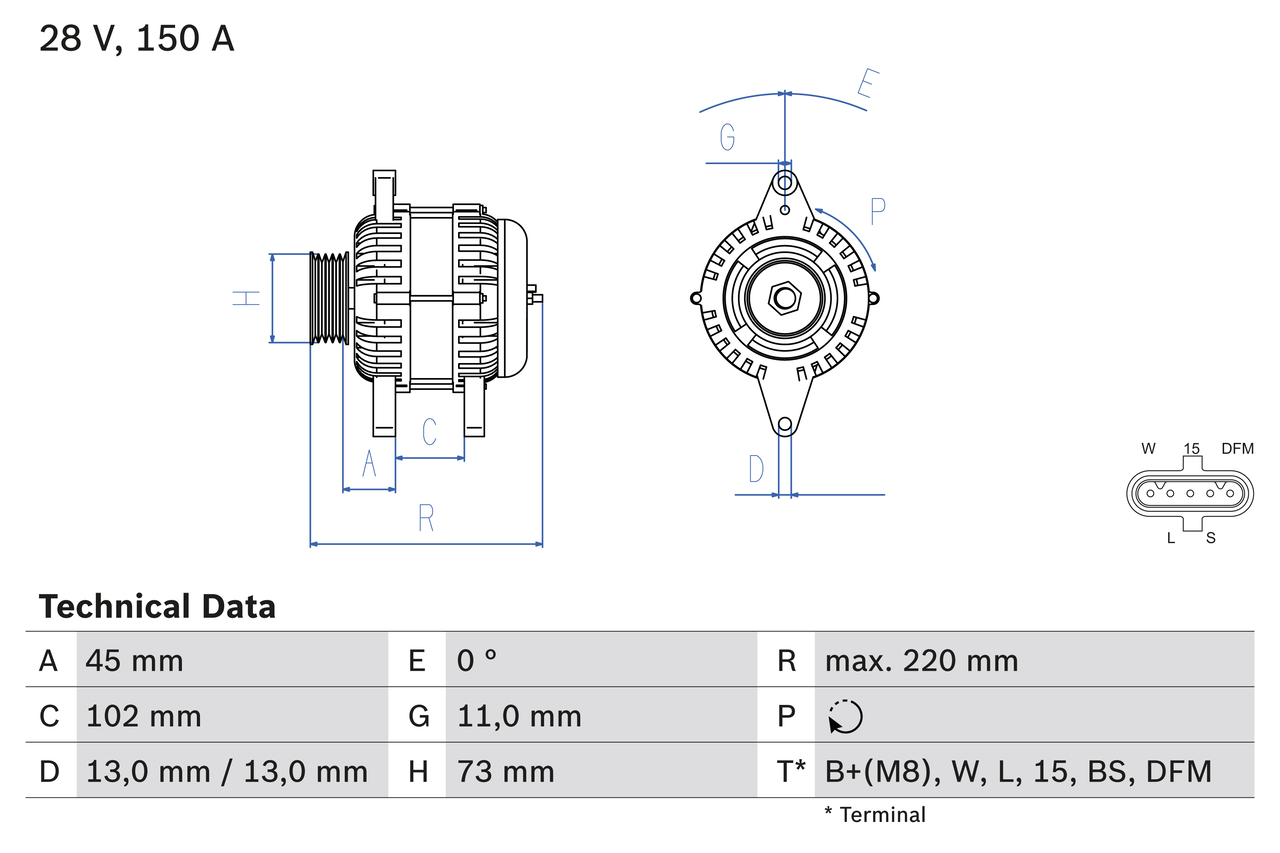 Bosch 0986084470 Alternator